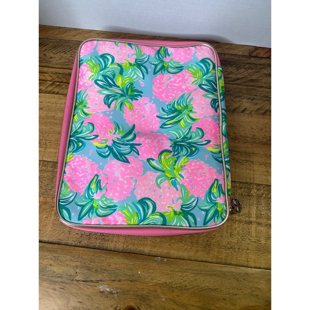 Lilly Pulitzer Large Case Organizer Pink Pineapple shake Print Zip Travel Pouch - Picture 4 of 9